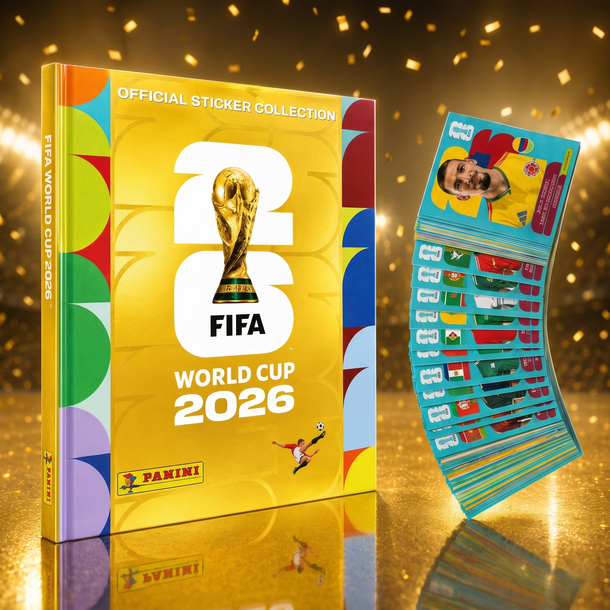 Álbum Mundial 2026 Gold Dorado + 100 Laminas Sin Repetir
