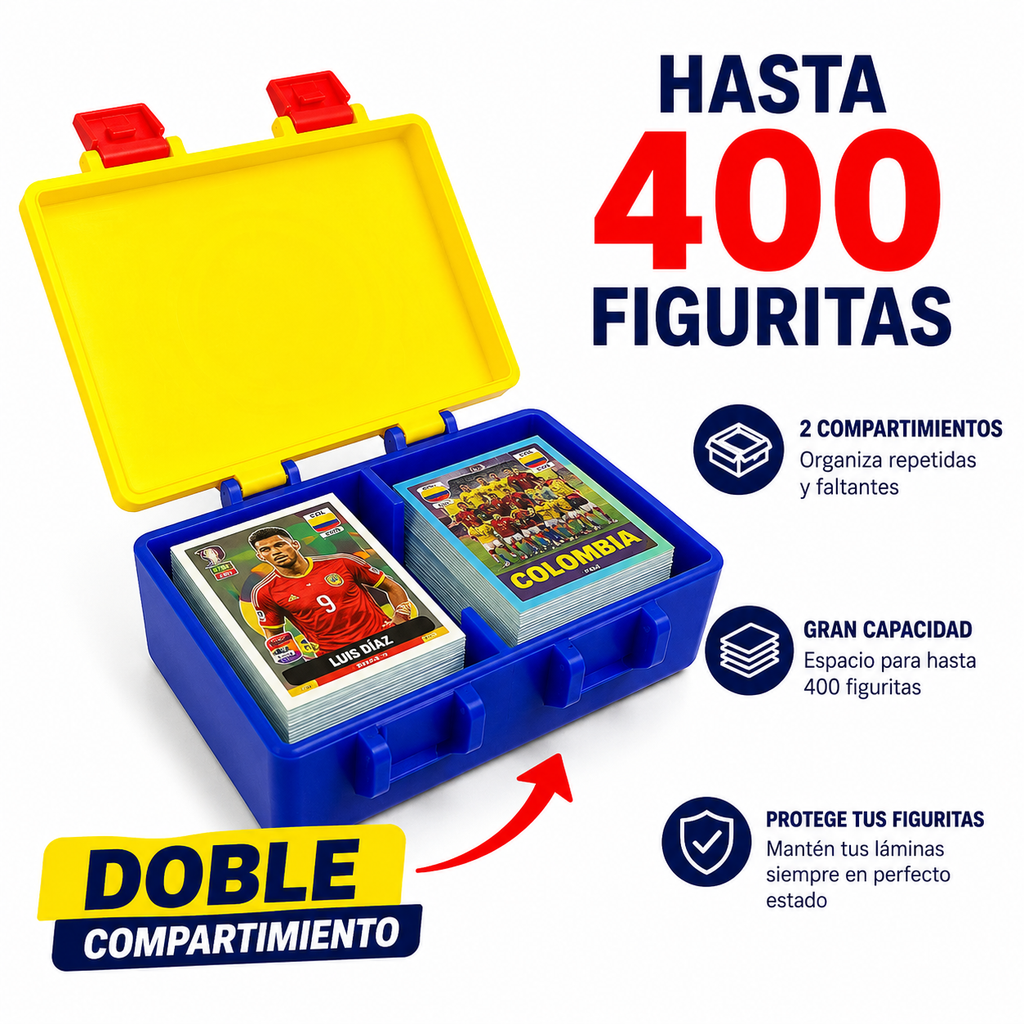 Caja doble para 400 láminas panini COLOMBIA