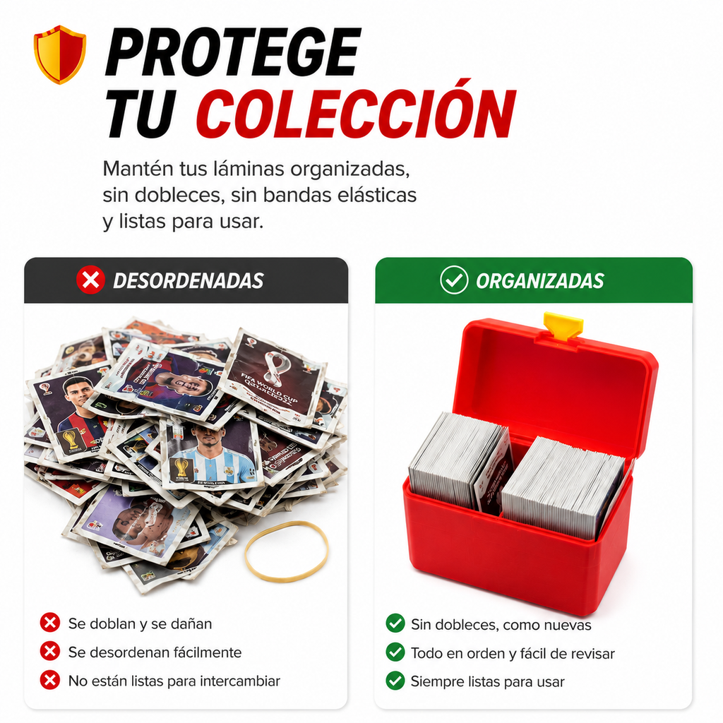 Caja Vertical para 500 Laminas Panini para búsqueda inteligente