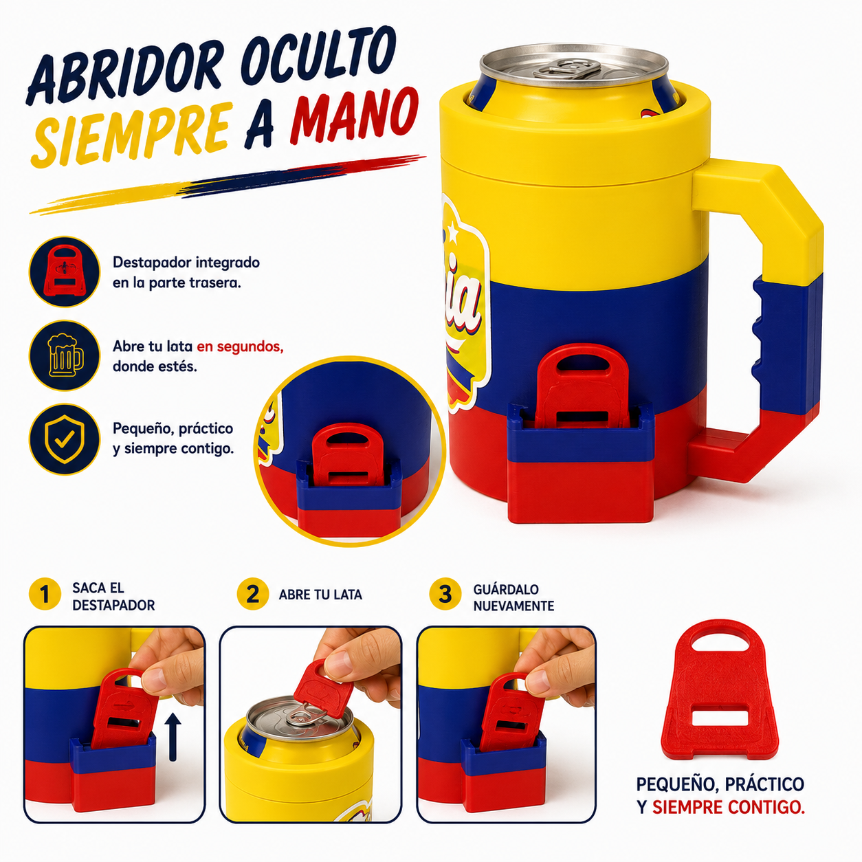 Portalata Cerveza Colombia Mundial 2026 Con Destapador