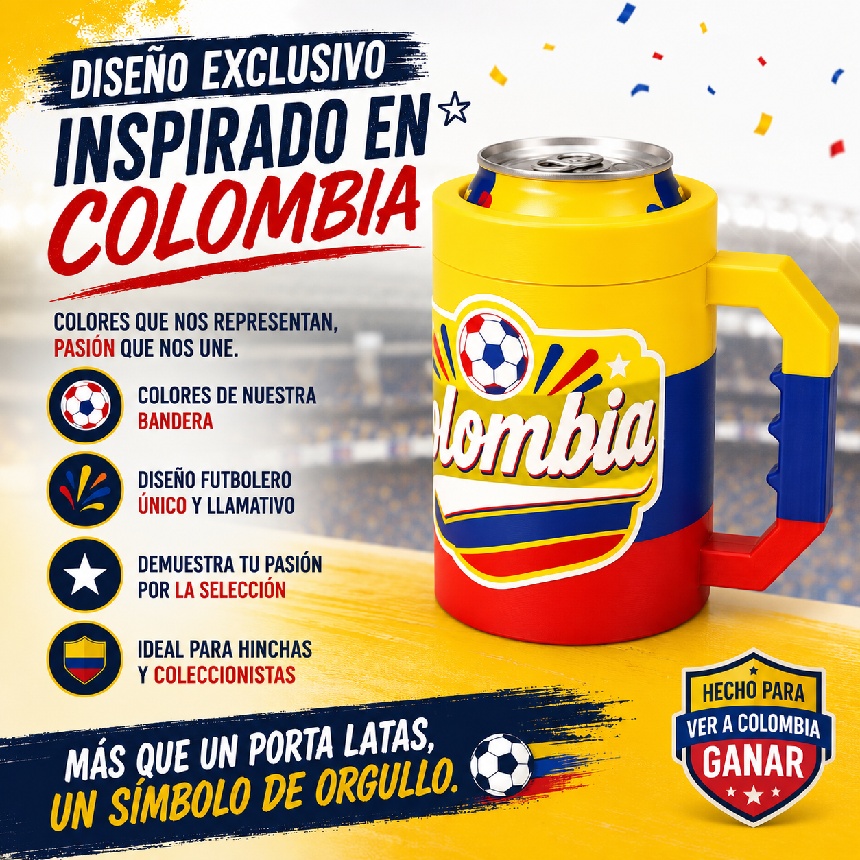 Portalata Cerveza Colombia Mundial 2026 Con Destapador