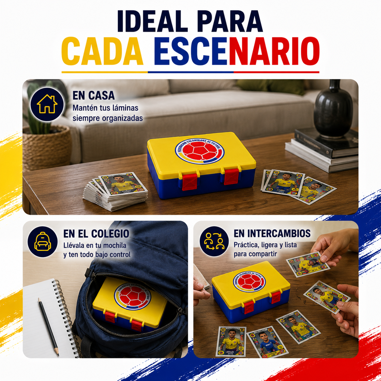 Caja doble para 400 láminas panini COLOMBIA