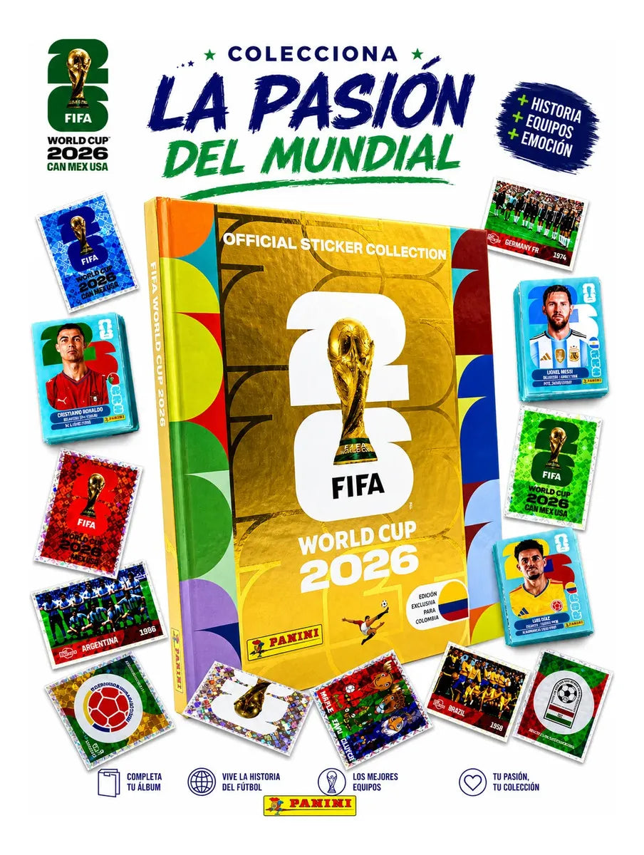 Álbum Tapa Dura Dorado Panini Mundial Fifa 2026 Oficial